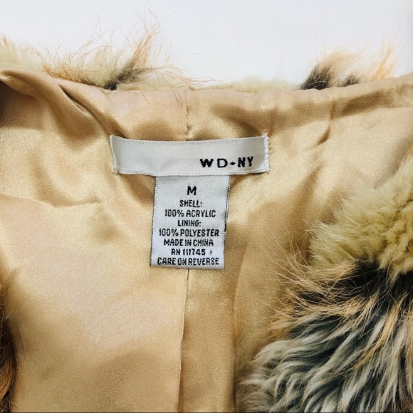Faux Furš„Vegan Coyote Fur Vest Size Med - Picture 6 of 6